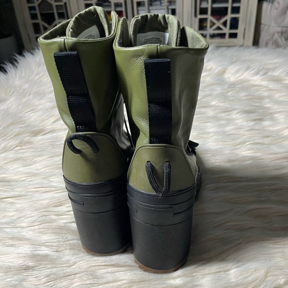 Converse Olive Green Platform Combat Boots - Picture 4 of 10